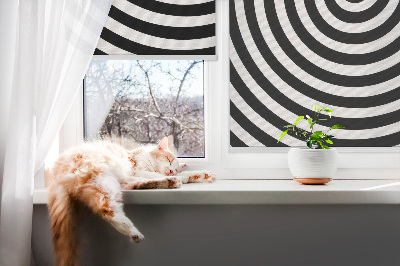 Fabric roller blind for window Hypnotizing circle