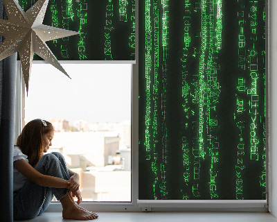 Blackout roller blind for window Green ciphers