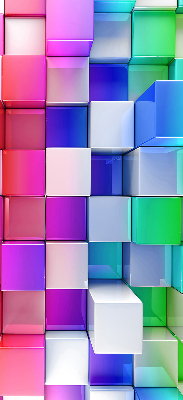 Blackout roller blind for window Colorful 3D cubes