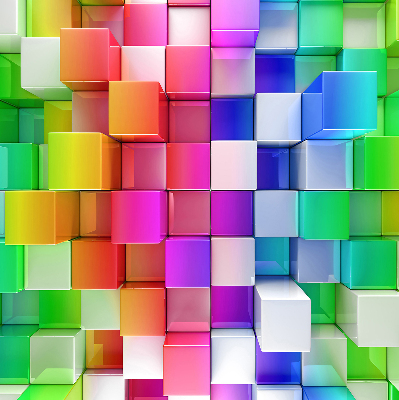 Blackout roller blind for window Colorful 3D cubes