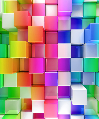 Blackout roller blind for window Colorful 3D cubes