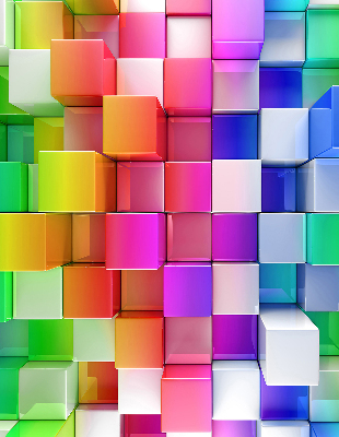 Blackout roller blind for window Colorful 3D cubes
