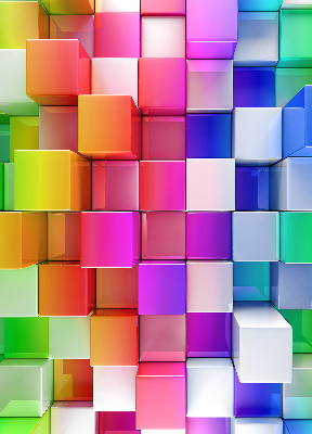 Blackout roller blind for window Colorful 3D cubes