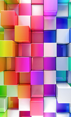 Blackout roller blind for window Colorful 3D cubes