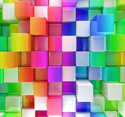 Blackout roller blind for window Colorful 3D cubes