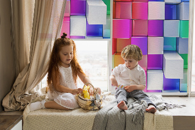 Blackout roller blind for window Colorful 3D cubes