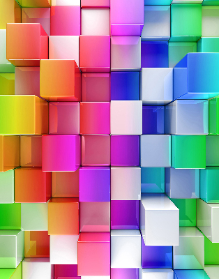 Blackout roller blind for window Colorful 3D cubes