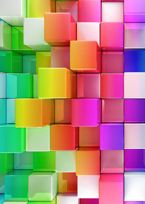 Blackout roller blind for window Colorful 3D cubes