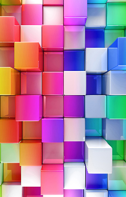 Blackout roller blind for window Colorful 3D cubes