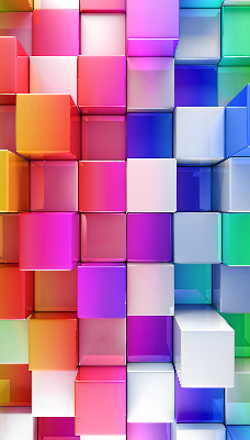 Blackout roller blind for window Colorful 3D cubes
