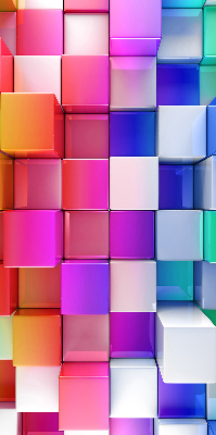Blackout roller blind for window Colorful 3D cubes