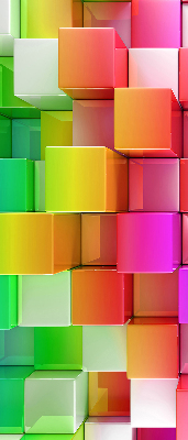 Blackout roller blind for window Colorful 3D cubes