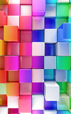 Blackout roller blind for window Colorful 3D cubes