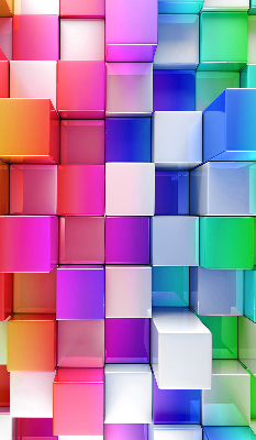 Blackout roller blind for window Colorful 3D cubes