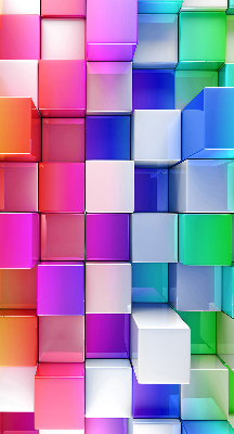 Blackout roller blind for window Colorful 3D cubes