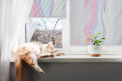 Blackout roller blind for window Colorful paint smears