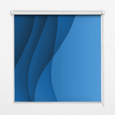 Fabric roller blind for window Blue waves