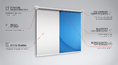 Fabric roller blind for window Blue waves