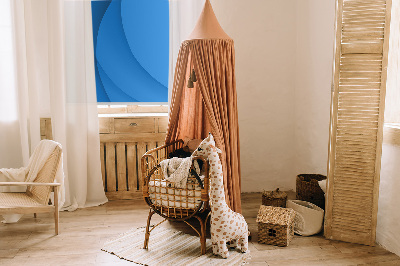 Fabric roller blind for window Blue waves