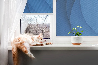 Fabric roller blind for window Blue waves