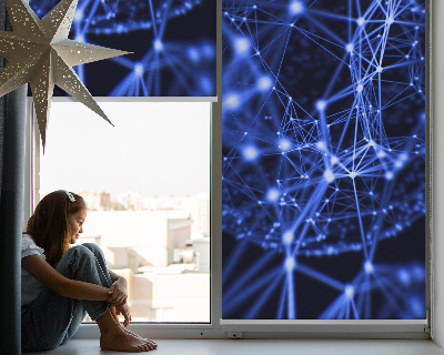 Blackout roller blind Blue dots connected by lines
