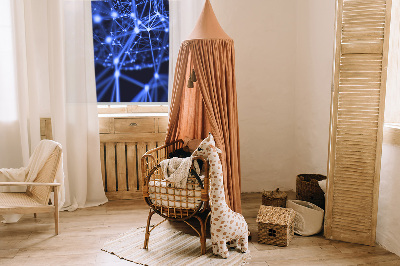 Blackout roller blind Blue dots connected by lines