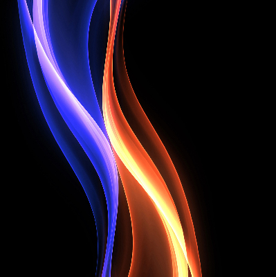 Blackout roller blind orange and blue animation print