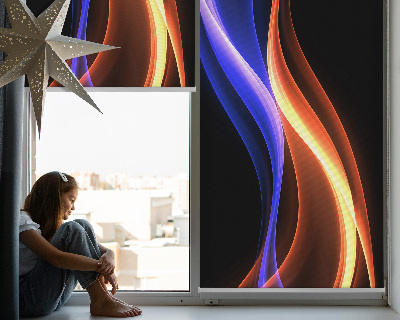 Blackout roller blind for window Orange and blue animation