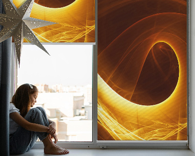 Fabric roller blind for window Orange abstraction