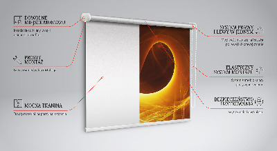 Fabric roller blind for window Orange abstraction