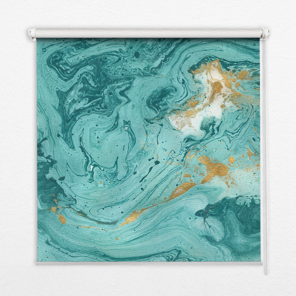 Blackout roller blind for window Turquoise granite