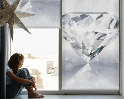 Fabric roller blind for window diamonds pattern