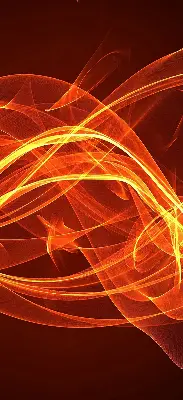 Blackout roller blind with orange abstraction design