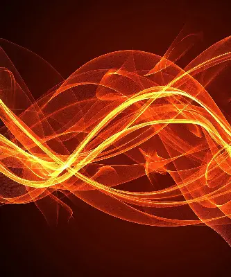 Blackout roller blind with orange abstraction design