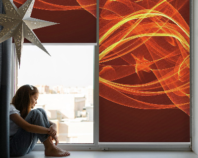 Blackout roller blind for window Orange abstraction