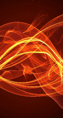 Blackout roller blind with orange abstraction design