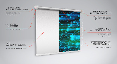 Blackout roller blind for window Blue hail