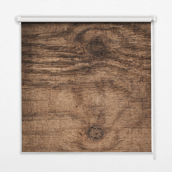 Fabric roller blind for window Dark wood