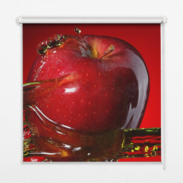 Blackout roller blind An apple doused with water