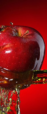 Blackout roller blind An apple doused with water