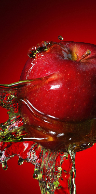 Blackout roller blind An apple doused with water