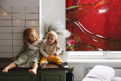 Blackout roller blind with an apple doused in water design