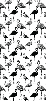 Fabric roller blind for window Black flamingos
