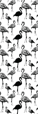 Fabric roller blind for window Black flamingos