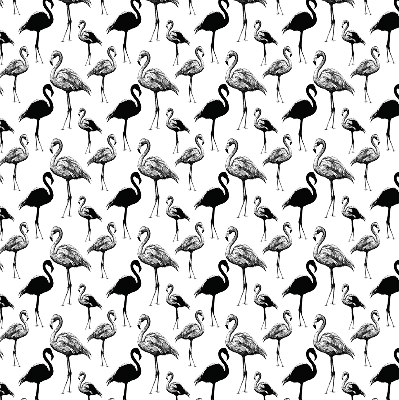Fabric roller blind for window Black flamingos