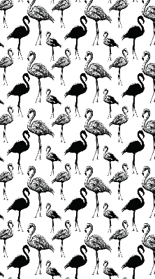 Fabric roller blind for window Black flamingos
