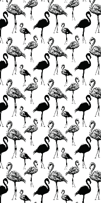 Fabric roller blind for window Black flamingos