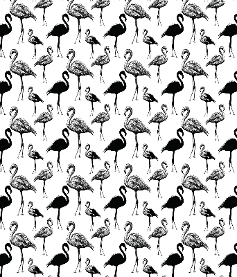 Fabric roller blind for window Black flamingos