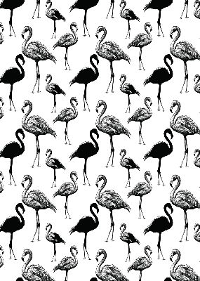 Fabric roller blind for window Black flamingos