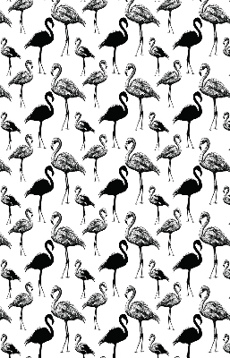 Fabric roller blind for window Black flamingos